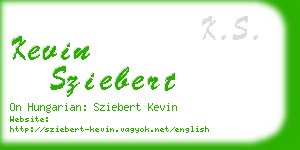 kevin sziebert business card